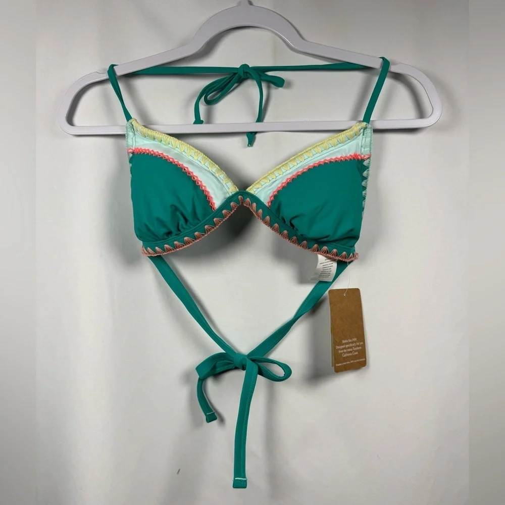 Hobie Bikini Top Green With Colorful Trim